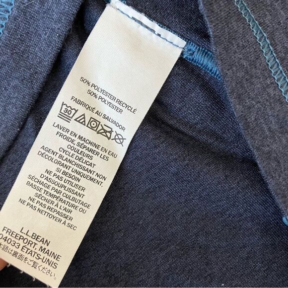 L.L. Bean Blue Base Layer Performance Outdoor Gorpcore Run Gym Short Sleeve Tee - Picture 5 of 7